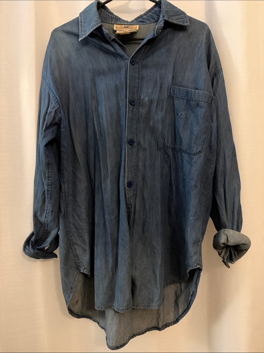 Men's Denim Button-Up Shirt Jacket - Blue